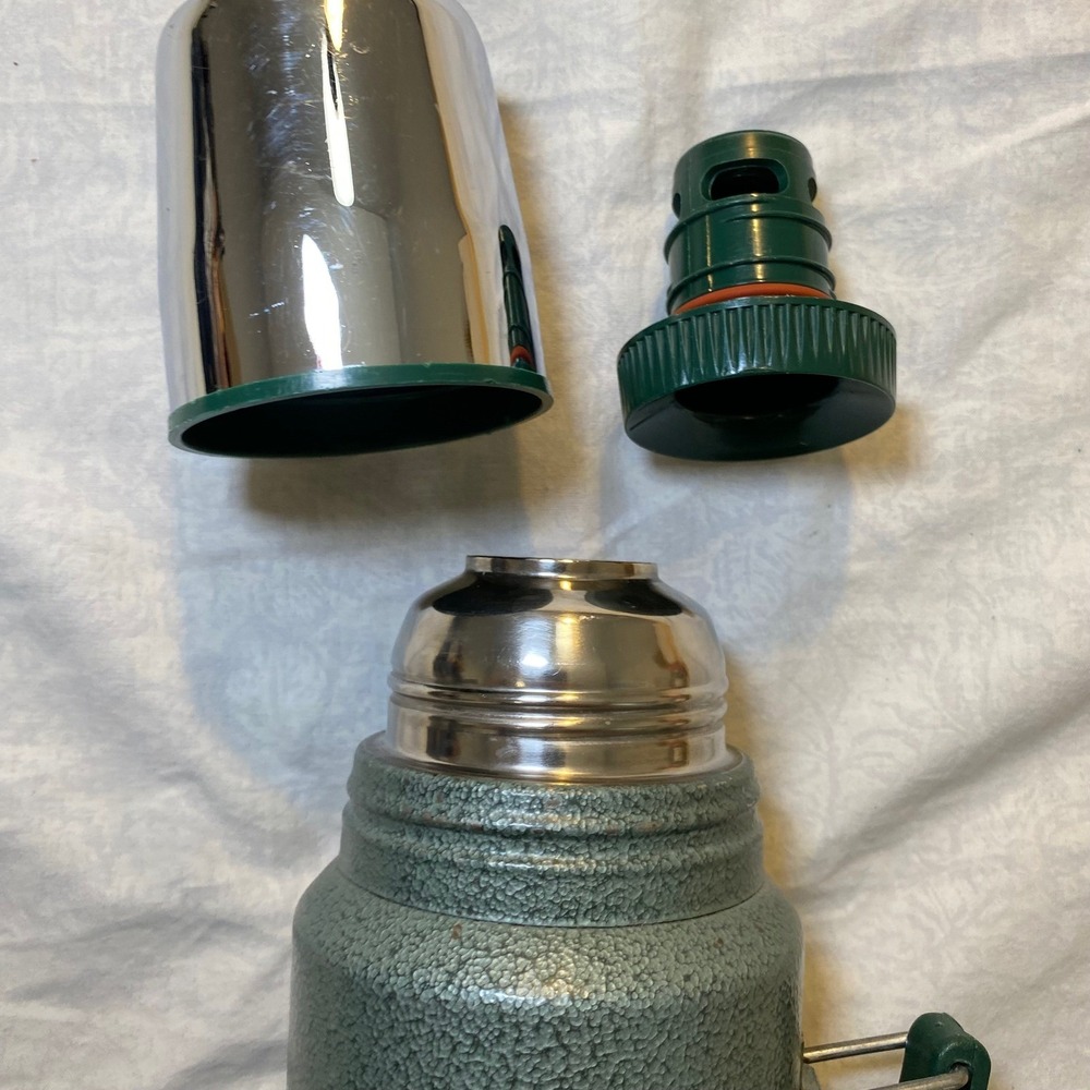 Vintage 1993 Aladdin Stanley A-944DH Quart Thermos Green Hammertone USA - Picture 13 of 14
